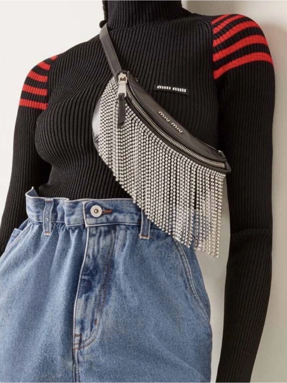 Authentic MIU MIU RARE Nappa Crystal belt bum bag